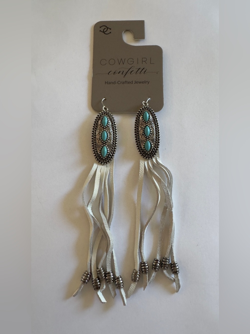 Turquoise and Silver Fringe Earrings